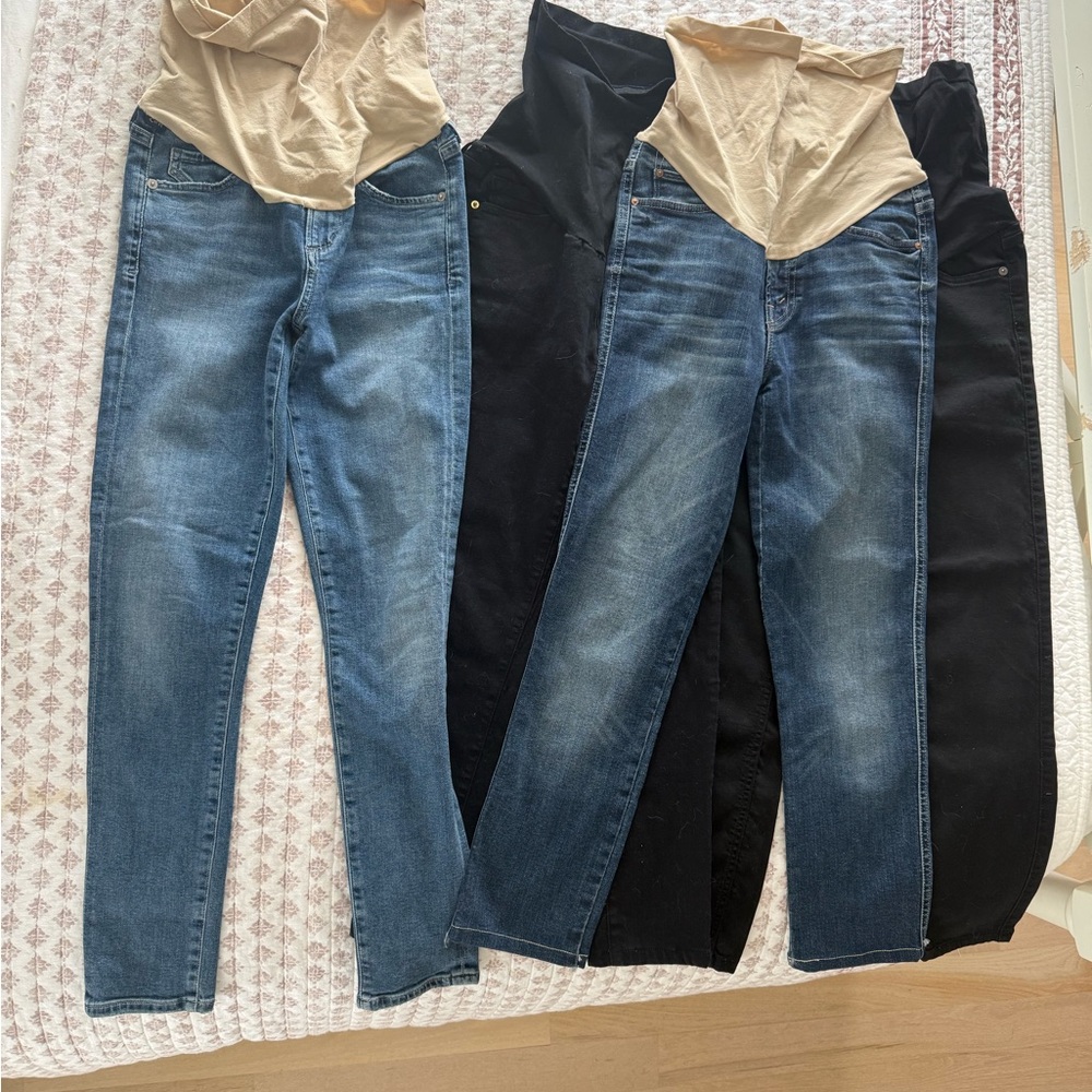 MOTHER Maternity Skinny Jeans in Blue Wash and Black bundle